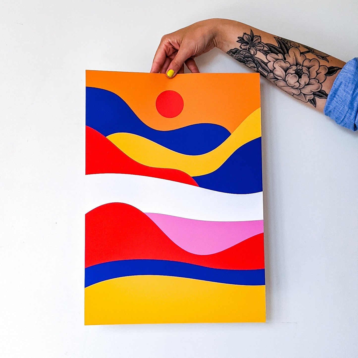 Abstract Colourful Waves Giclée Fine Art Print