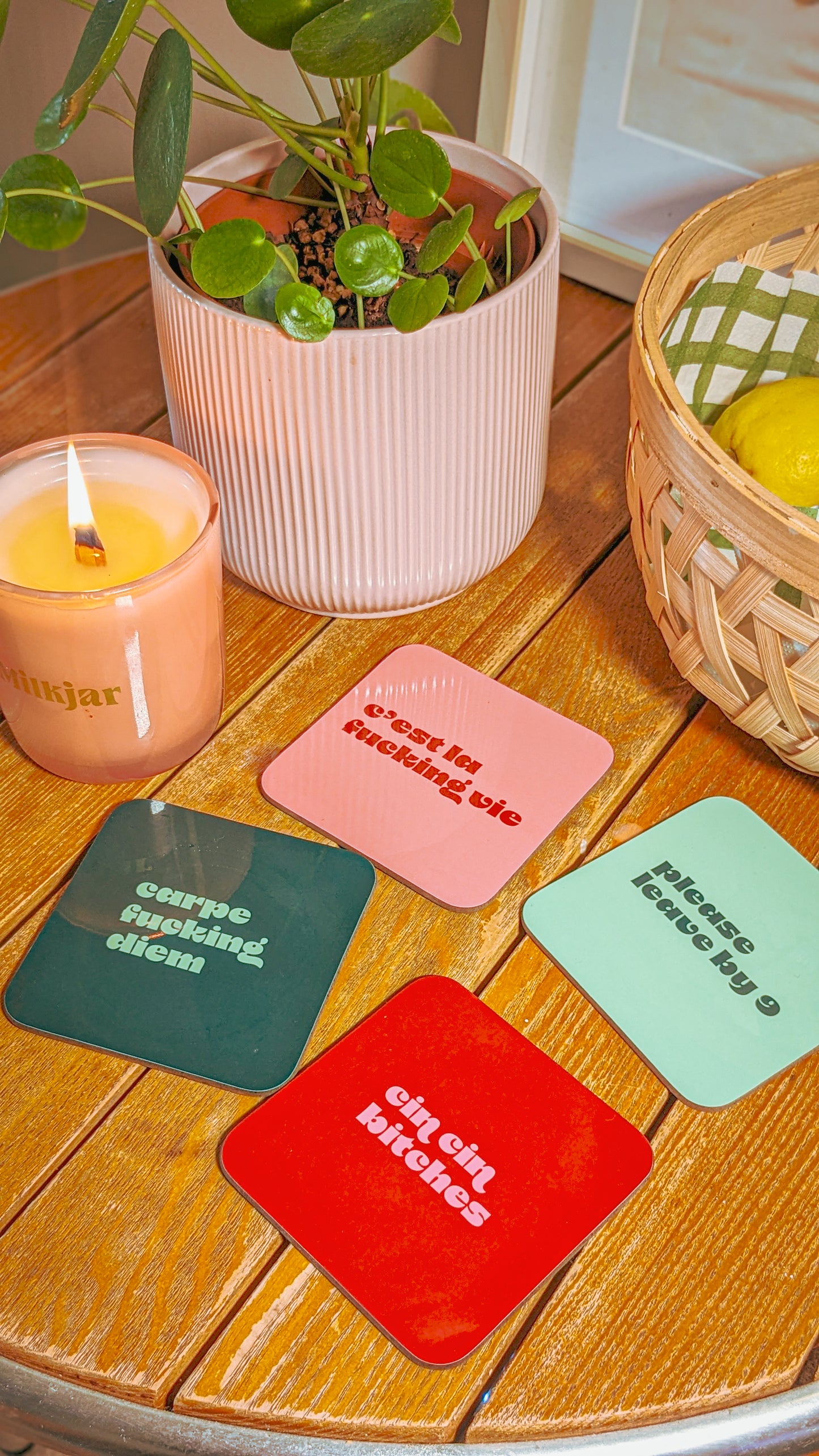 Colourful Coasters - 6 designs - Mix and Match