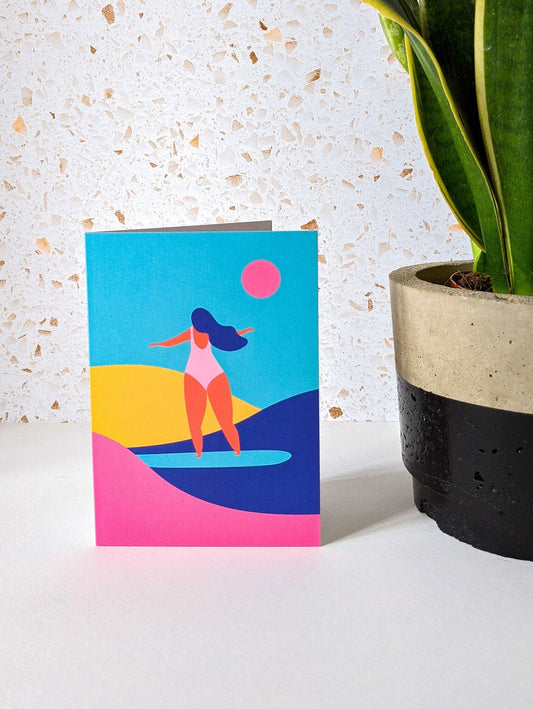Surfer Girl Greeting Card